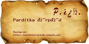 Parditka Árpád névjegykártya